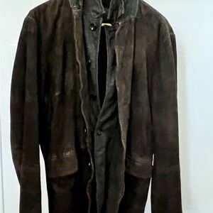 Allsaints Men’s Survey Waxed Suede Double Layer Blazer Size Small